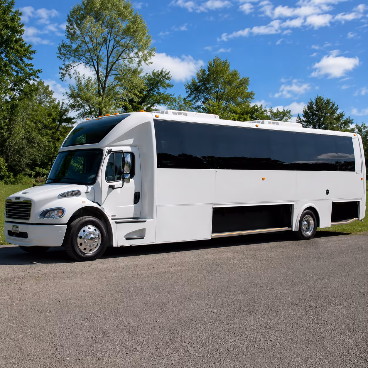 Passenger seating aboard a party bus rental serving Orlando