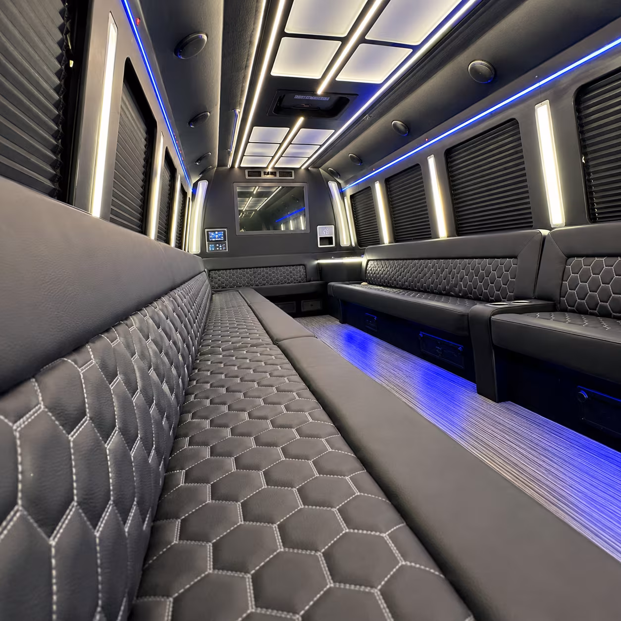 Orlando Birthday, Sweet 16, & Quinceañera Transportation party bus interior